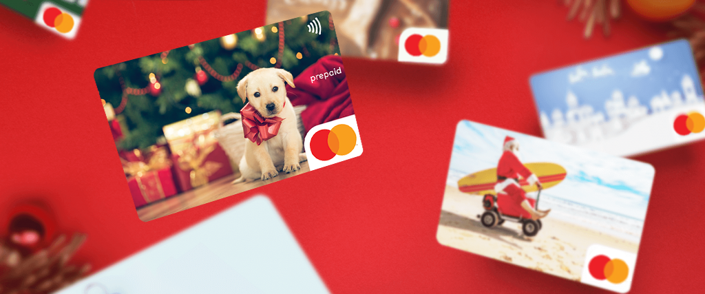 Cute puppy prepaid Mastercard Gift Card for Christmas! Purfect for dog lovers.