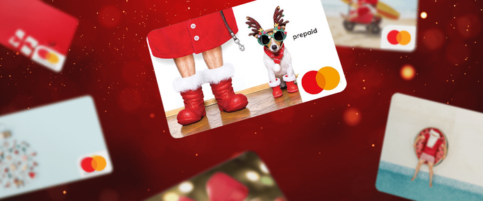 Floating prepaid Christmas gift card 