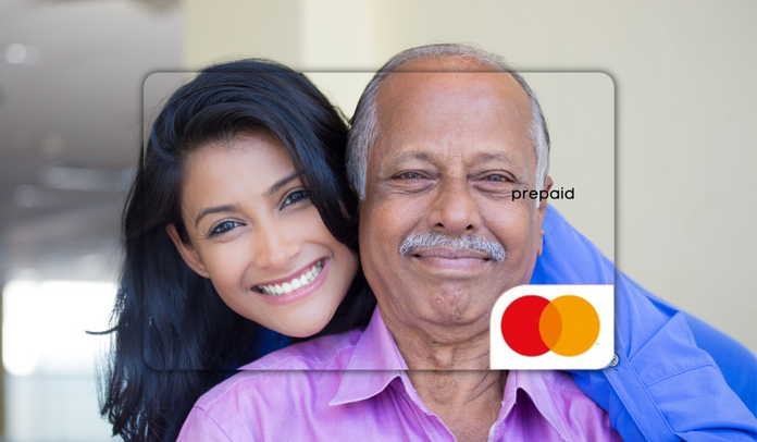 Cute daughter and dad smiling together on a personalised ‘Design Your Own Dad Card,’ capturing a joyful father-daughter moment