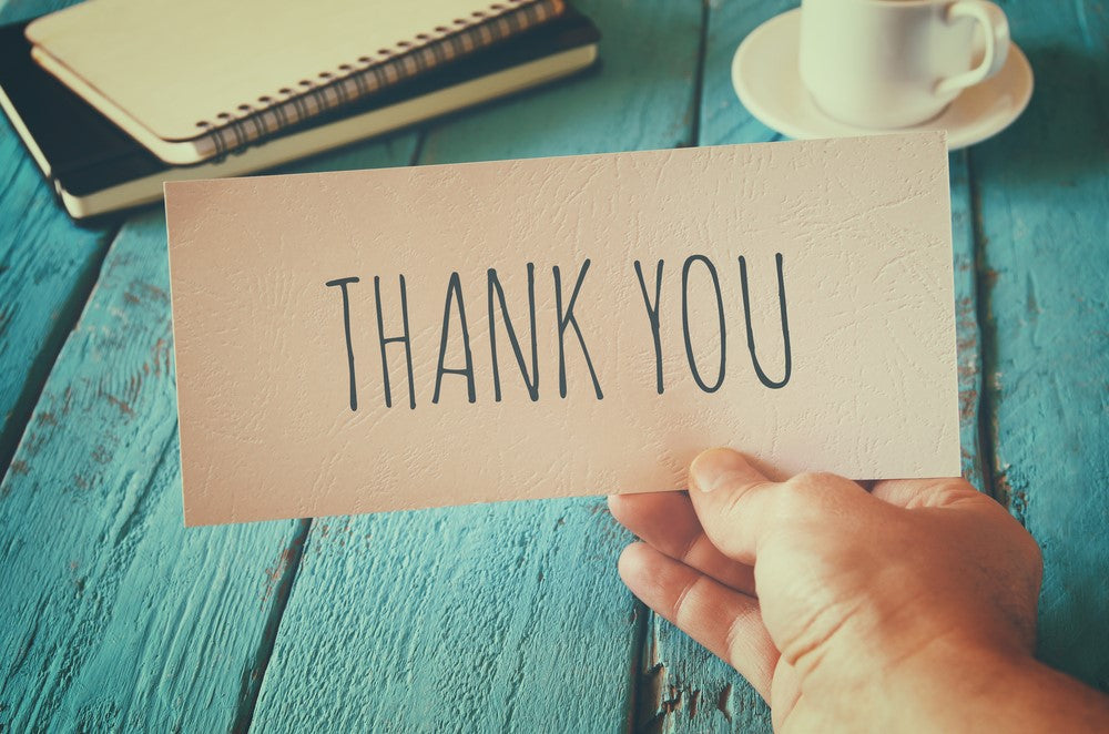 Elegant thank you note with handwritten message