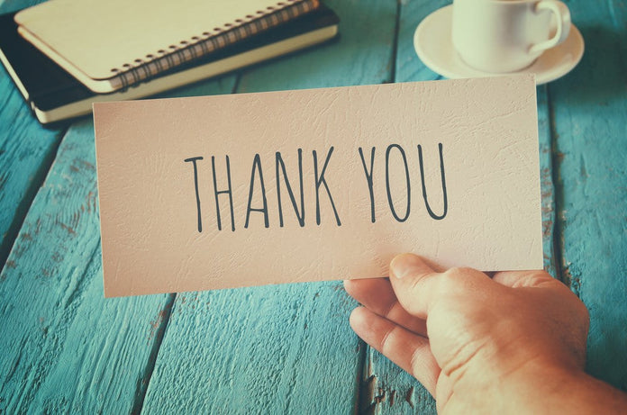 Elegant thank you note with handwritten message