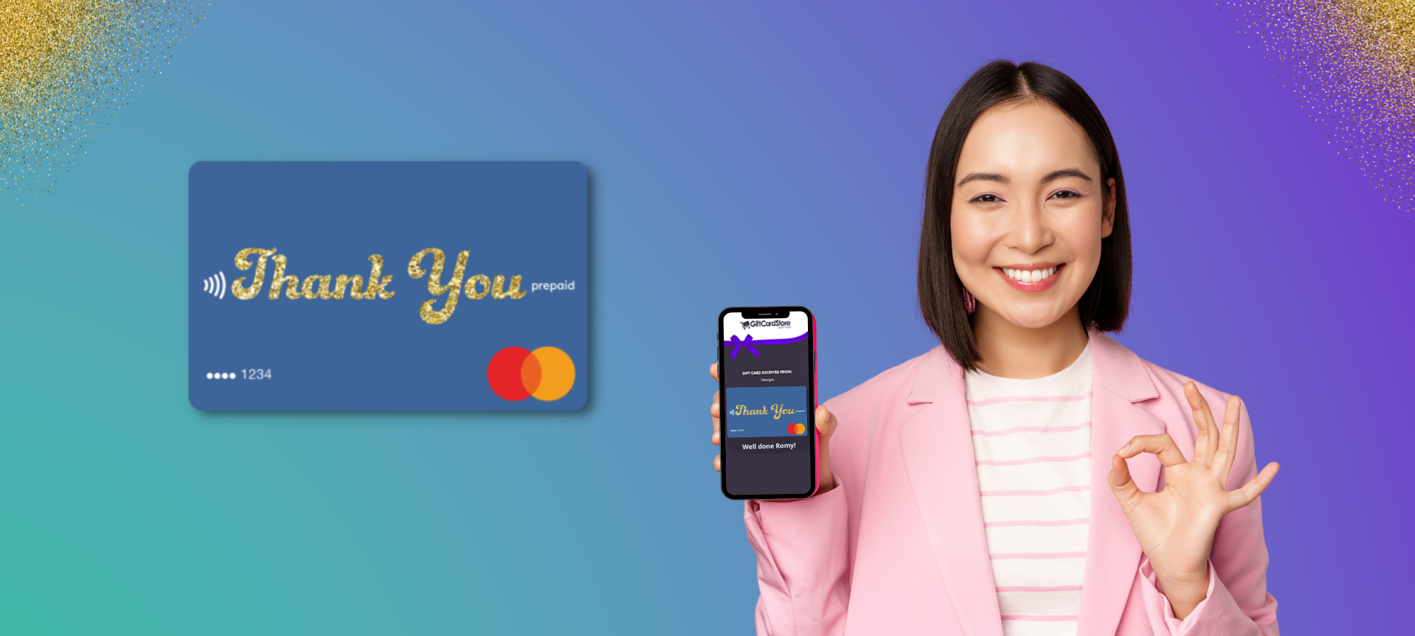 Employee-themed prepaid gift card with workplace icons, highlighting a thoughtful reward or recognition option for staff and team members