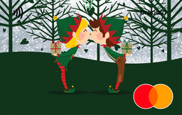 Two elves in a forest Mastercard gift card shop at Gift Card Store