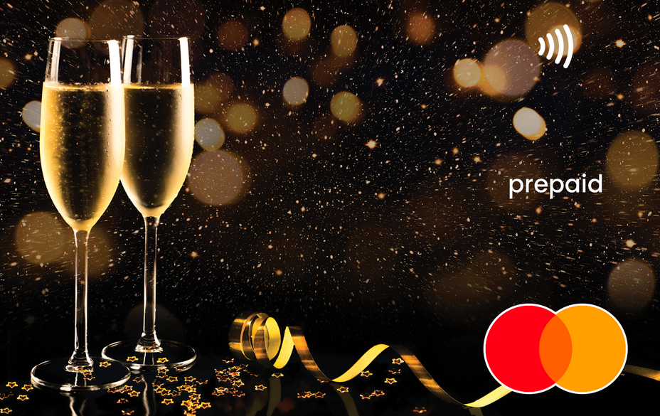 Two champagne glasses Mastercard gift card shop at Gift Card Store