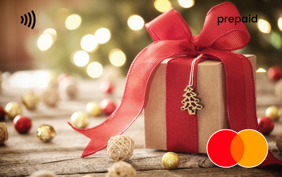 Gift box with red ribbon Mastercard gift card shop at Gift Card Store