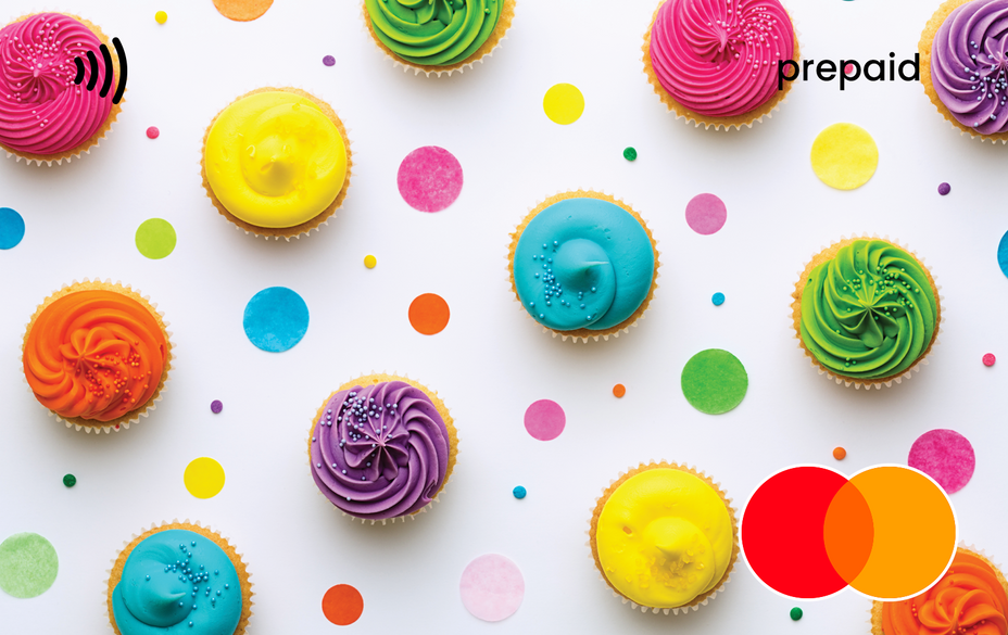 Colorful cupcakes with multicolored frosting Mastercard gift card shop at Gift Card Store