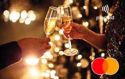 Two people clinking champagne Mastercard gift card shop at Gift Card Store