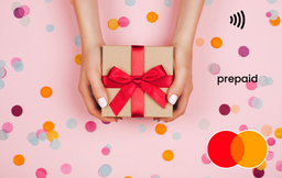 Hands holding a gift box Mastercard gift card shop at Gift Card Store