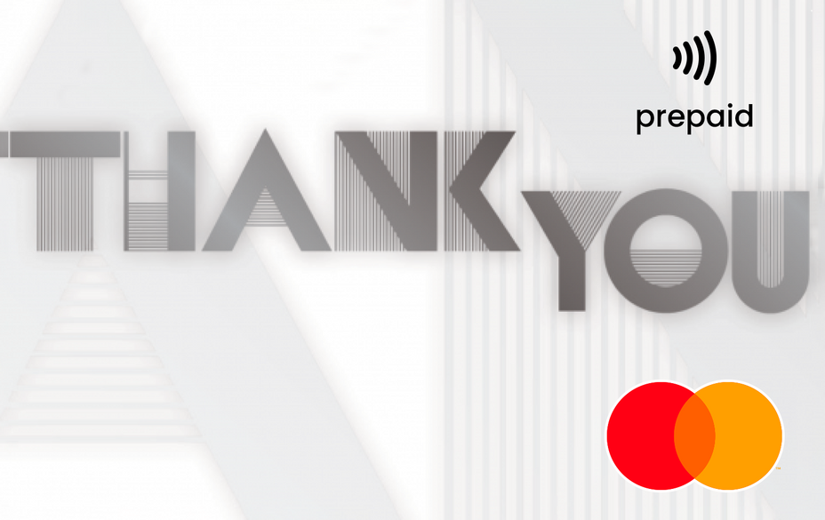 Silver 'THANK YOU' Mastercard gift card shop at Gift Card Store