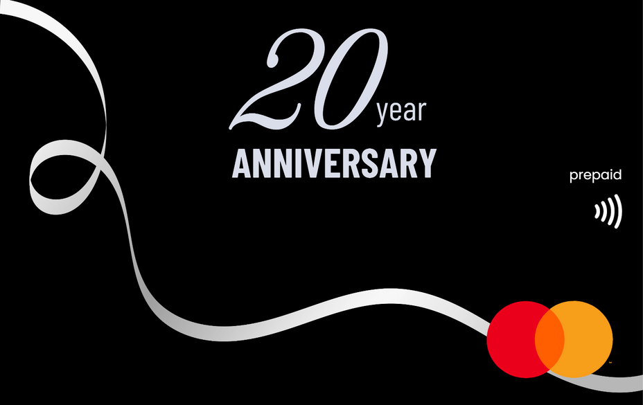 20th Work Anniversary Gift Card