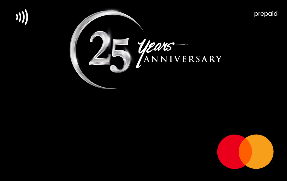 25th Years Anniversary Gift Card