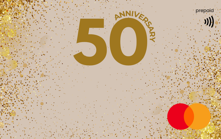 50th Gold Anniversary Gift Card