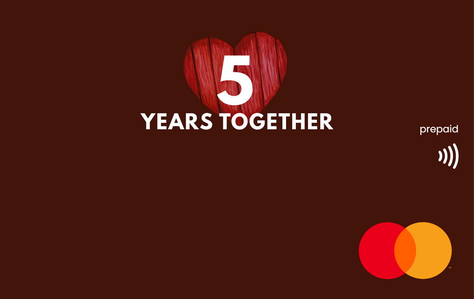 5th Anniversary Gift Card