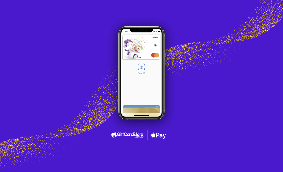 Smartphone displaying Apple pay enabled for Gift Card Store gift cards