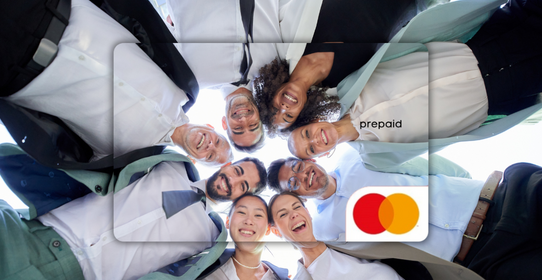 Group of people in a circle featured on a Mastercard Personalised Gift Card 