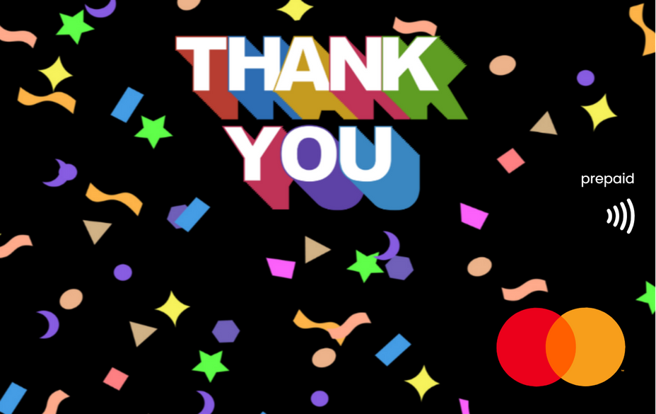 Thank You Confetti Mastercard Gift Card