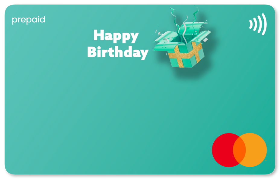Happy Birthday Teal Gift Card