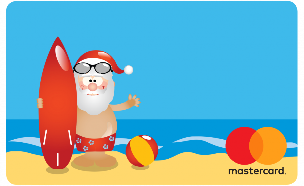 Santa Surfboard Christmas Gift Card Gift Card Store