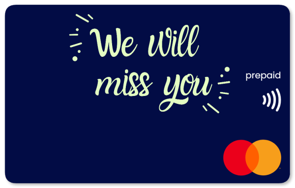 We will miss you Gift Card